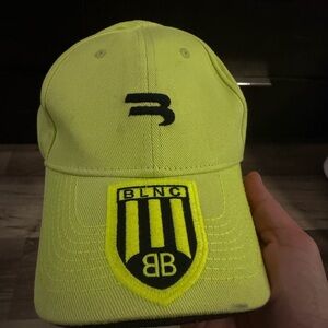 Balenciaga Neon Yellow Cap with Black Logo